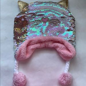 Kitty cat flip Sequin winter cat